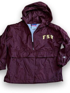 Champion FSU Kids Small (4-6) Maroon Half-Zip Windbreaker Jacket